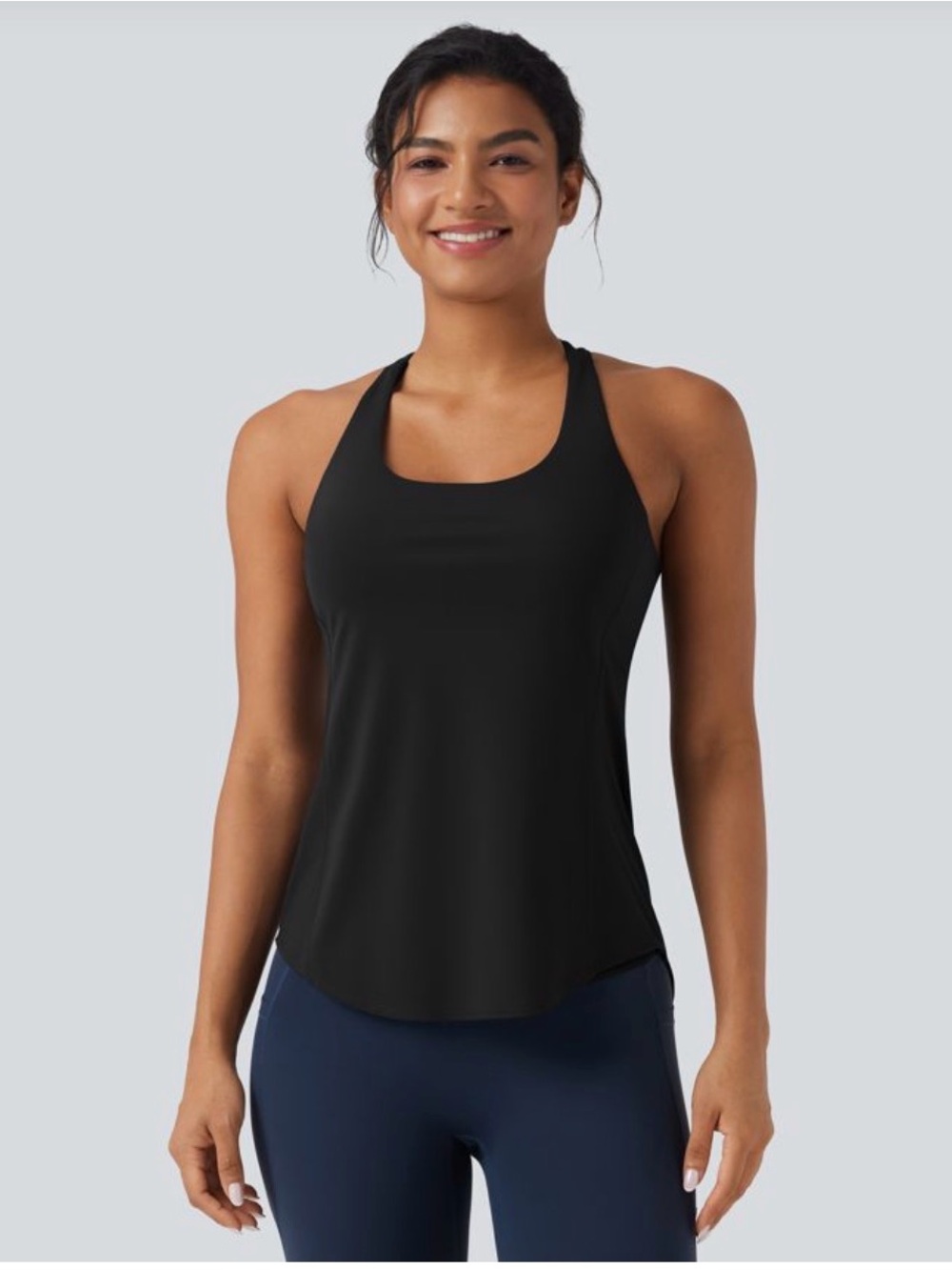 NWT Halara UltraSculpt™ Round Neck Crisscross Back Running Tank